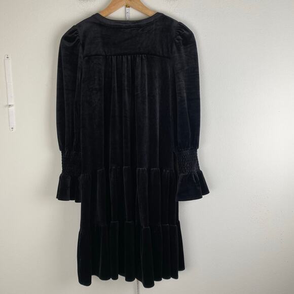 Tuckernuck Velvet Kenzo Dress Size S Black Preppy Holidays Party Pomander Place - Picture 8 of 14